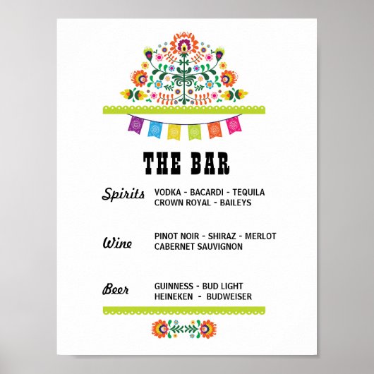 Poster Panneau de participation à la fête de bar Fiesta S (Devant)