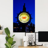 Poster Panneau de pêche à quai en soirée (Bureau à domicile)