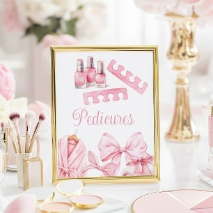 Poster Panneau de Pédicure Anniversaire Rose Fête de Spa