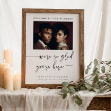 Panneau de photo de mariage à l'écriture élégante