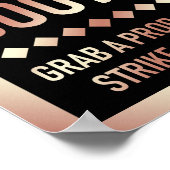 Poster Panneau de Photobooth Mariage Or Rose Moderne (Coin)