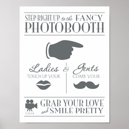 Poster Panneau de Photobooth Mariage Vintage (Devant)