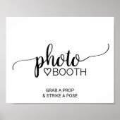 Poster Panneau de photomaton à calligraphie noire simple (Devant)