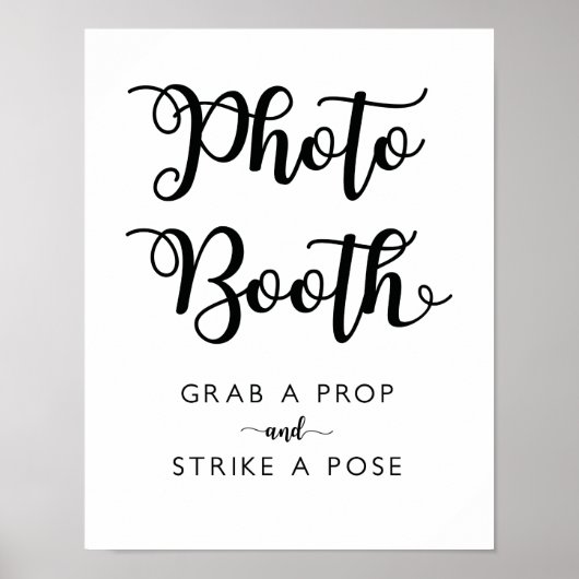 Poster Panneau de Photomaton de Mariage | Calligraphie Mo (Devant)