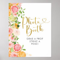 Panneau de Photomaton de Mariage Citron Pamplemous