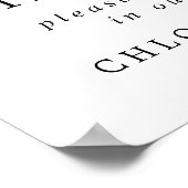 Poster Panneau de Photomaton de Mariage Fleur Rose Rustiq (Coin)