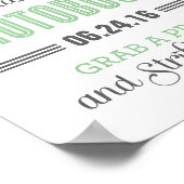 Poster Panneau de Photomaton de Mariage Vert Menthe (Coin)