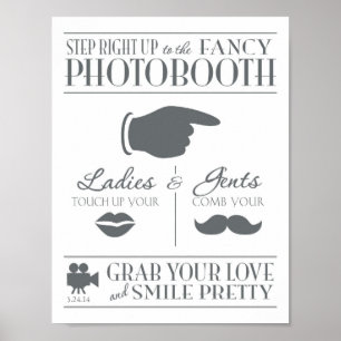 Poster Panneau de Photomaton de Mariage Vintage