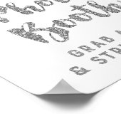 Poster Panneau de Photomaton Mariage Confettis Argentés (Coin)