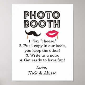 Poster Panneau de photomaton mariage/fête
