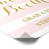 Poster Panneau de Photomaton Mariage Rayure Rose Confetti (Coin)