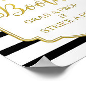 Poster Panneau de Photomaton Mariage Rayures Noires et Bl (Coin)