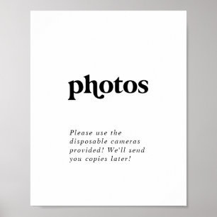Poster Panneau de photos de mariage à la typographie noir