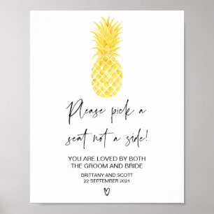 Poster Panneau de plan de sièges pour mariage sur une pla