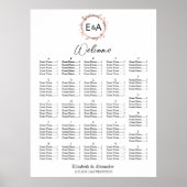 Poster Panneau de plan de table alphabétique à monogramme (Devant)