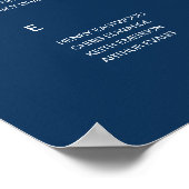 Poster Panneau de plan de table alphabétique Navy & Or Ro (Coin)