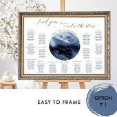 Poster Panneau de plan de table céleste Navy Aquarelle
