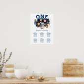 Poster Panneau de plan de table d'anniversaire d'astronau (Cuisine)