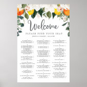 Poster Panneau de plan de table de mariage aux agrumes de (Devant)