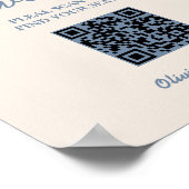 Poster Panneau de plan de table de mariage avec QR Code b (Coin)