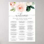 Poster Panneau de plan de table de mariage Blushing Bloom (Devant)