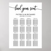 Poster Panneau de plan de table de mariage Calligraphie é (Devant)
