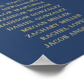 Poster Panneau de plan de table de mariage céleste bleu (Coin)