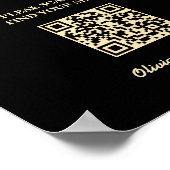 Poster Panneau de Plan de Table de Mariage Code QR Jaune (Coin)