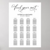 Poster Panneau de Plan de Table de Mariage Écriture Éléga (Devant)