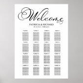 Poster Panneau de Plan de Table de Mariage Élégant (Devant)