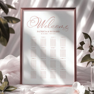 Poster Panneau de plan de table de mariage Élégant
