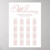 Poster Panneau de plan de table de mariage Élégant (Devant)