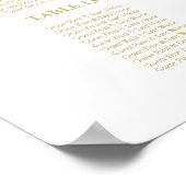 Poster Panneau de Plan de Table de Mariage en Papier Doré (Coin)
