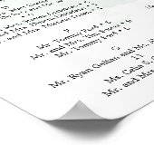 Poster Panneau de plan de table de mariage Eucalyptus Ble (Coin)