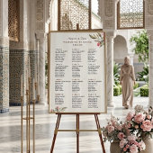 Poster Panneau de Plan de Table de Mariage | Floral au Pi