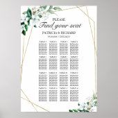 Poster Panneau de Plan de Table de Mariage Géométrique Ve (Devant)