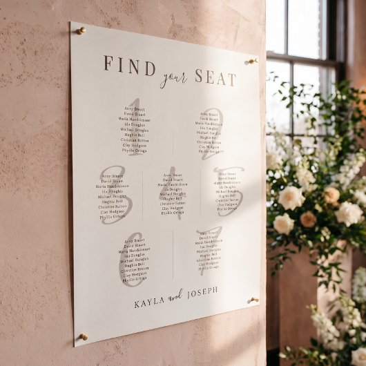 Poster Panneau de plan de table de mariage moderne 7