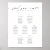 Poster Panneau de plan de table de mariage pour 7 tables (Devant)
