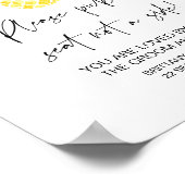 Poster Panneau de plan de table de mariage sur la plage t (Coin)