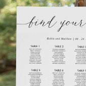 Poster Panneau de plan de table de réception de mariage c