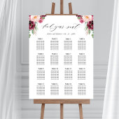 Poster Panneau de plan de table de réception de mariage e