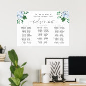 Poster Panneau de plan de table en mousse Blue Hydrangea (Bureau à domicile)