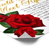 Poster Panneau de poème funéraire de roses turques rouges (Coin)