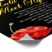 Poster Panneau de poème funéraire élégant de roses rouges (Coin)