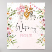 Poster Panneau de point d'eau de safari. Boissons tropica (Devant)