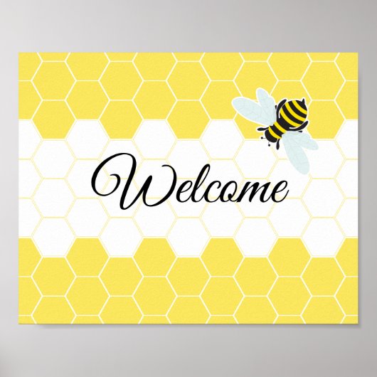 Poster Panneau de porte de bienvenue Bumble Bee (Devant)