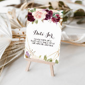 Poster Panneau de pot de date floral géométrique vert de 