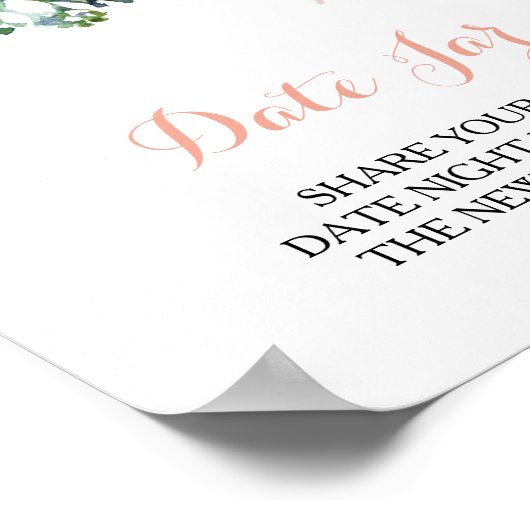 Poster Panneau de pot de date florale tropicale rose mode (Coin)