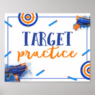 Poster Panneau de pratique cible | Dart Gun Party