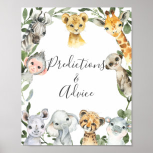 Poster Panneau de prédictions et de conseils Baby shower